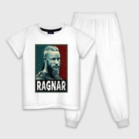 Детская пижама хлопок с принтом Ragnar Hope в Тюмени, 100% хлопок |  брюки и футболка прямого кроя, без карманов, на брюках мягкая резинка на поясе и по низу штанин
 | floki | lagerta | ragnar | vikings | берсерк | бьерн | вальхалла | викин | викинги | война | драккар | ивар | лагерта | один | рагнар | русь | скандинав | скандинавия | топор | тор | флоки