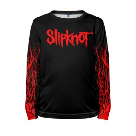 Детский лонгслив 3D с принтом Slipknot в Тюмени, 100% полиэстер | длинные рукава, круглый вырез горловины, полуприлегающий силуэт
 | 