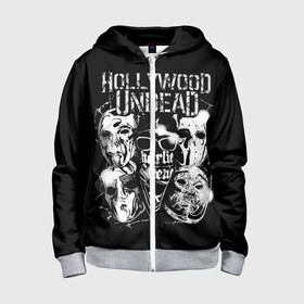 Детская толстовка 3D на молнии с принтом Hollywood Undead в Тюмени, 100% полиэстер |  манжеты и пояс оформлены широкой мягкой резинкой, двухслойный капюшон со шнурком для регулировки, спереди карманы и застежка-молния
 | Тематика изображения на принте: charlie scene | danny | funny man | hollywood undead | hu | j dog | johnny 3 tears | голливудская нежить | голубь | голубь с гранатой | граната | ню метал | рэп метал | рэп рок