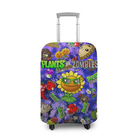 Чехол для чемодана 3D с принтом Plants vs Zombies в Тюмени, 86% полиэфир, 14% спандекс | двустороннее нанесение принта, прорези для ручек и колес | plant | zombies | зомби | растения | растения против зомби