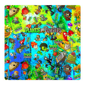 Магнитный плакат 3Х3 с принтом Plants vs Zombies в Тюмени, Полимерный материал с магнитным слоем | 9 деталей размером 9*9 см | Тематика изображения на принте: plant | zombies | зомби | растения | растения против зомби