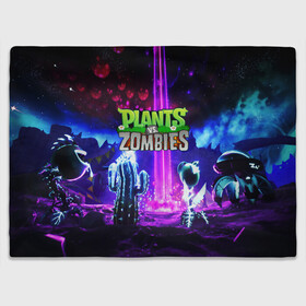 Плед 3D с принтом PLANTS VS.ZOMBIES в Тюмени, 100% полиэстер | закругленные углы, все края обработаны. Ткань не мнется и не растягивается | garden warfare | plants | plants vs. zombies | plants vs. zombies: garden warfare | popcap | zombies | кактус | картошка | подсолнух | растения против зомби | сад