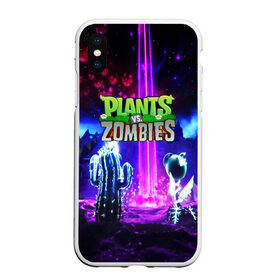 Чехол для iPhone XS Max матовый с принтом PLANTS VS ZOMBIES в Тюмени, Силикон | Область печати: задняя сторона чехла, без боковых панелей | garden warfare | plants | plants vs. zombies | plants vs. zombies: garden warfare | popcap | zombies | кактус | картошка | подсолнух | растения против зомби | сад