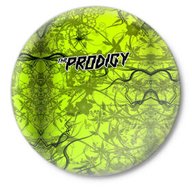 Значок с принтом The Prodigy в Тюмени,  металл | круглая форма, металлическая застежка в виде булавки | Тематика изображения на принте: the prodigy