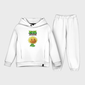 Детский костюм хлопок Oversize с принтом PLANTS VS ZOMBIES в Тюмени,  |  | battle | plants | plants vs zombies | pvsz | vs | zombies | растения против зомби