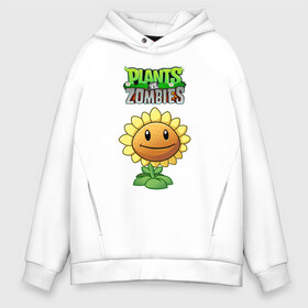 Мужское худи Oversize хлопок с принтом PLANTS VS ZOMBIES в Тюмени, френч-терри — 70% хлопок, 30% полиэстер. Мягкий теплый начес внутри —100% хлопок | боковые карманы, эластичные манжеты и нижняя кромка, капюшон на магнитной кнопке | battle | plants | plants vs zombies | pvsz | vs | zombies | растения против зомби