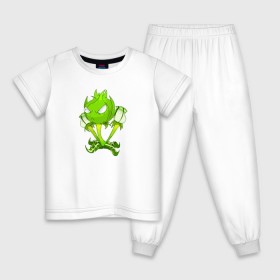 Детская пижама хлопок с принтом PLANTS VS ZOMBIES в Тюмени, 100% хлопок |  брюки и футболка прямого кроя, без карманов, на брюках мягкая резинка на поясе и по низу штанин
 | battle | plants | plants vs zombies | pvsz | vs | zombies | растения против зомби