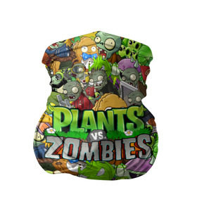 Бандана-труба 3D с принтом PLANTS VS ZOMBIES в Тюмени, 100% полиэстер, ткань с особыми свойствами — Activecool | плотность 150‒180 г/м2; хорошо тянется, но сохраняет форму | battle | plants | plants vs zombies | pvsz | vs | zombies | растения против зомби