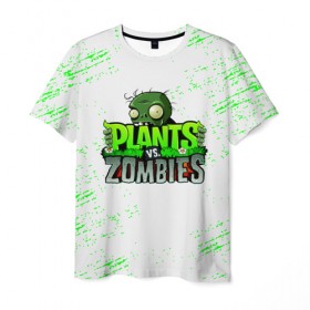 Мужская футболка 3D с принтом Plants vs. Zombies в Тюмени, 100% полиэфир | прямой крой, круглый вырез горловины, длина до линии бедер | Тематика изображения на принте: plants vs. zombies | зомби | игра | компьютерная игра | против | растения | растения против зомби