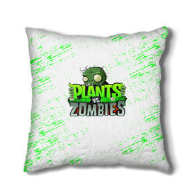 Подушка 3D с принтом Plants vs. Zombies в Тюмени, наволочка – 100% полиэстер, наполнитель – холлофайбер (легкий наполнитель, не вызывает аллергию). | состоит из подушки и наволочки. Наволочка на молнии, легко снимается для стирки | Тематика изображения на принте: plants vs. zombies | зомби | игра | компьютерная игра | против | растения | растения против зомби