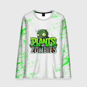 Мужской лонгслив 3D с принтом Plants vs. Zombies в Тюмени, 100% полиэстер | длинные рукава, круглый вырез горловины, полуприлегающий силуэт | Тематика изображения на принте: plants vs. zombies | зомби | игра | компьютерная игра | против | растения | растения против зомби