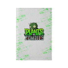 Обложка для паспорта матовая кожа с принтом Plants vs. Zombies в Тюмени, натуральная матовая кожа | размер 19,3 х 13,7 см; прозрачные пластиковые крепления | Тематика изображения на принте: plants vs. zombies | зомби | игра | компьютерная игра | против | растения | растения против зомби