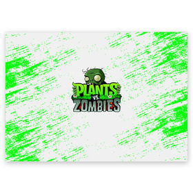 Поздравительная открытка с принтом Plants vs. Zombies в Тюмени, 100% бумага | плотность бумаги 280 г/м2, матовая, на обратной стороне линовка и место для марки
 | Тематика изображения на принте: plants vs. zombies | зомби | игра | компьютерная игра | против | растения | растения против зомби