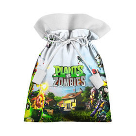 Подарочный 3D мешок с принтом PLANTS VS. ZOMBIES в Тюмени, 100% полиэстер | Размер: 29*39 см | Тематика изображения на принте: garden warfare | plants | plants vs. zombies | plants vs. zombies: garden warfare | popcap | zombies | кактус | картошка | подсолнух | растения против зомби | сад