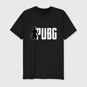 Мужская футболка премиум с принтом PUBG. в Тюмени, 92% хлопок, 8% лайкра | приталенный силуэт, круглый вырез ворота, длина до линии бедра, короткий рукав | playerunknowns battlegrounds | pubg | игра | шутер