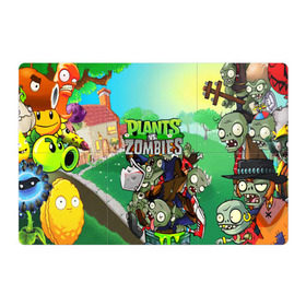 Магнитный плакат 3Х2 с принтом PLANTS VS. ZOMBIES в Тюмени, Полимерный материал с магнитным слоем | 6 деталей размером 9*9 см | garden warfare | plants | plants vs. zombies | plants vs. zombies: garden warfare | popcap | zombies | кактус | картошка | подсолнух | растения против зомби | сад