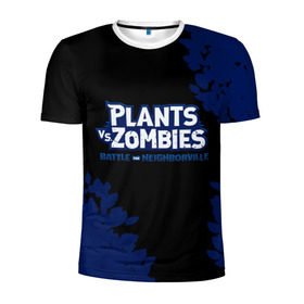 Мужская футболка 3D спортивная с принтом Plants vs. Zombies в Тюмени, 100% полиэстер с улучшенными характеристиками | приталенный силуэт, круглая горловина, широкие плечи, сужается к линии бедра | Тематика изображения на принте: battle | game | plants vs zombies | plants vs zombies battle for neighborville | zombie | битва | битва за нейборвиль | зомби | игра | надпись | растения | растения против зомби