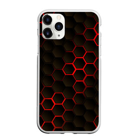 Чехол для iPhone 11 Pro Max матовый с принтом 3D СОТЫ в Тюмени, Силикон |  | 3d | 3д | black | metal | red | texture | абстракция | камень | лава | метал | соты | текстура | черная