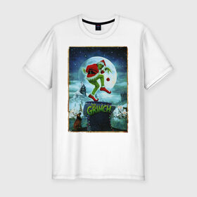 Мужская футболка хлопок Slim с принтом Гринч Похититель Рождества в Тюмени, 92% хлопок, 8% лайкра | приталенный силуэт, круглый вырез ворота, длина до линии бедра, короткий рукав | Тематика изображения на принте: grinch | новый год | рождество
