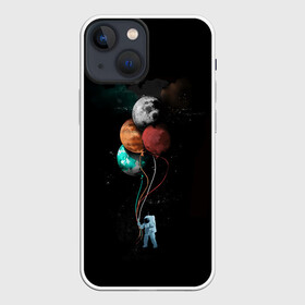 Чехол для iPhone 13 mini с принтом Космонавт с шариками в Тюмени,  |  | cat | elon | galaxy | mars | moon | musk | nasa | space | spacex | вселенная | галактика | звезды | илон | космонавт | космос | луна | марс | маск | наса | скафандр
