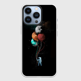 Чехол для iPhone 13 Pro с принтом Космонавт с шариками в Тюмени,  |  | cat | elon | galaxy | mars | moon | musk | nasa | space | spacex | вселенная | галактика | звезды | илон | космонавт | космос | луна | марс | маск | наса | скафандр