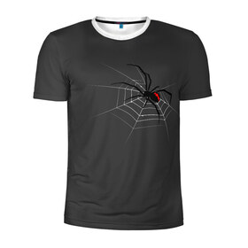 Мужская футболка 3D спортивная с принтом Паук в Тюмени, 100% полиэстер с улучшенными характеристиками | приталенный силуэт, круглая горловина, широкие плечи, сужается к линии бедра | animal | animals | poison | spider | venom | вдова | животные | каракурт | паук | паутина | паучок | черная | черная вдова | яд