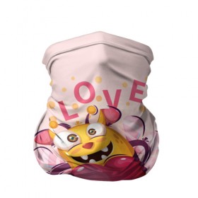 Бандана-труба 3D с принтом LOVE в Тюмени, 100% полиэстер, ткань с особыми свойствами — Activecool | плотность 150‒180 г/м2; хорошо тянется, но сохраняет форму | bee | bright | cool | funny | heart | веселый | забавный | прикольный | пчелка | сердце | яркий