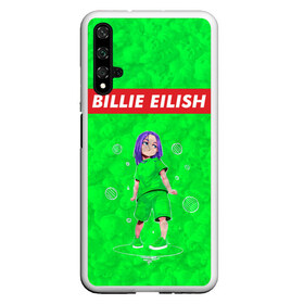 Чехол для Honor 20 с принтом BILLIE EILISH GREEN в Тюмени, Силикон | Область печати: задняя сторона чехла, без боковых панелей | Тематика изображения на принте: bad guy | billie | eilish | ocean eyes | айлиш | билли | девушка | певица | эйлиш