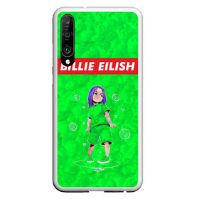 Чехол для Honor P30 с принтом BILLIE EILISH GREEN в Тюмени, Силикон | Область печати: задняя сторона чехла, без боковых панелей | Тематика изображения на принте: bad guy | billie | eilish | ocean eyes | айлиш | билли | девушка | певица | эйлиш