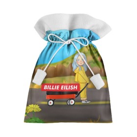 Подарочный 3D мешок с принтом BILLIE EILISH в Тюмени, 100% полиэстер | Размер: 29*39 см | bad guy | billie | eilish | ocean eyes | айлиш | билли | девушка | певица | эйлиш