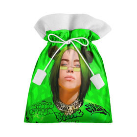 Подарочный 3D мешок с принтом BILLIE EILISH в Тюмени, 100% полиэстер | Размер: 29*39 см | bad guy | billie | eilish | ocean eyes | айлиш | билли | девушка | певица | эйлиш