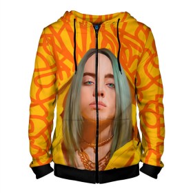 Мужская толстовка 3D на молнии с принтом BILLIE EILISH в Тюмени, 100% полиэстер | длина до линии бедра, манжеты и пояс оформлены мягкой тканевой резинкой, двухслойный капюшон со шнурком для регулировки, спереди молния, по бокам два кармана | bad guy | billie | eilish | ocean eyes | айлиш | билли | девушка | певица | эйлиш