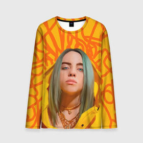 Мужской лонгслив 3D с принтом BILLIE EILISH в Тюмени, 100% полиэстер | длинные рукава, круглый вырез горловины, полуприлегающий силуэт | Тематика изображения на принте: bad guy | billie | eilish | ocean eyes | айлиш | билли | девушка | певица | эйлиш