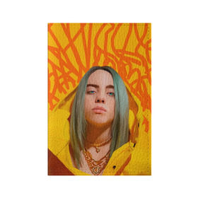 Обложка для паспорта матовая кожа с принтом BILLIE EILISH в Тюмени, натуральная матовая кожа | размер 19,3 х 13,7 см; прозрачные пластиковые крепления | bad guy | billie | eilish | ocean eyes | айлиш | билли | девушка | певица | эйлиш