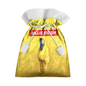 Подарочный 3D мешок с принтом BILLIE EILISH Yellow в Тюмени, 100% полиэстер | Размер: 29*39 см | Тематика изображения на принте: 