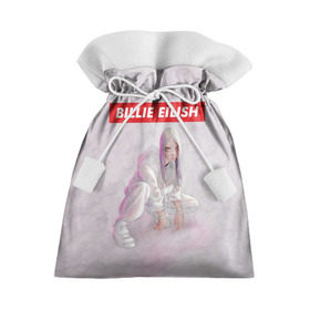 Подарочный 3D мешок с принтом BILLIE EILISH в Тюмени, 100% полиэстер | Размер: 29*39 см | Тематика изображения на принте: bad guy | billie | eilish | ocean eyes | айлиш | билли | девушка | певица | эйлиш