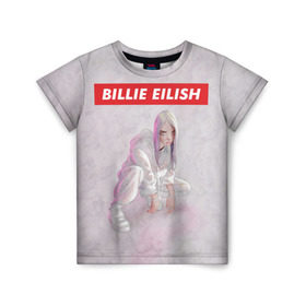 Детская футболка 3D с принтом BILLIE EILISH в Тюмени, 100% гипоаллергенный полиэфир | прямой крой, круглый вырез горловины, длина до линии бедер, чуть спущенное плечо, ткань немного тянется | bad guy | billie | eilish | ocean eyes | айлиш | билли | девушка | певица | эйлиш