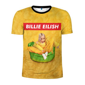 Мужская футболка 3D спортивная с принтом BILLIE EILISH в Тюмени, 100% полиэстер с улучшенными характеристиками | приталенный силуэт, круглая горловина, широкие плечи, сужается к линии бедра | 