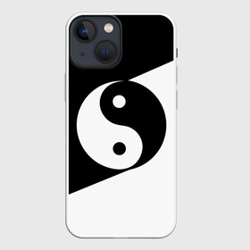 Чехол для iPhone 13 mini с принтом Инь   янь (1) в Тюмени,  |  | black | signs | white. | ying   yang | белый | знаки | инь   янь | чёрный