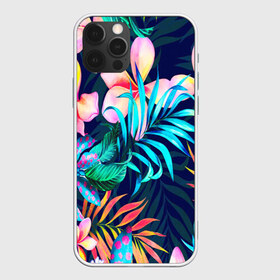 Чехол для iPhone 12 Pro Max с принтом TROPIC FLOWER в Тюмени, Силикон |  | Тематика изображения на принте: bright | colorful | neon | retro | vintage | винтаж | неон | неоновые | пальмы | ретро | ретро неон | тропики | тропические листья