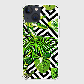 Чехол для iPhone 13 mini с принтом TROPIC TEXTURE в Тюмени,  |  | bright | colorful | neon | retro | vintage | винтаж | неон | неоновые | пальмы | ретро | ретро неон | тропики | тропические листья