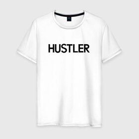 Мужская футболка хлопок с принтом HUSTLER в Тюмени, 100% хлопок | прямой крой, круглый вырез горловины, длина до линии бедер, слегка спущенное плечо. | brazzers | hustler | merch | private | бразерс | мерч | хаслер | хастлер