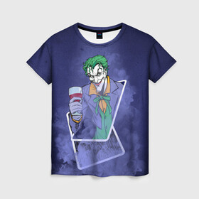 Женская футболка 3D с принтом Joker from cards в Тюмени, 100% полиэфир ( синтетическое хлопкоподобное полотно) | прямой крой, круглый вырез горловины, длина до линии бедер | batman | dc | dc джокер | detective comics | harley | joker | shtatjoker | the joker | бетмен | джокер | злодей | харли