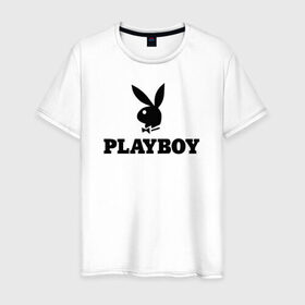 Мужская футболка хлопок с принтом Playboy в Тюмени, 100% хлопок | прямой крой, круглый вырез горловины, длина до линии бедер, слегка спущенное плечо. | brazzers | cекс | merch | new sensations | playboy | private | tushy | бразерс | мерч | плейбой