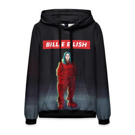 Мужская толстовка 3D с принтом BILLIE EILISH в Тюмени, 100% полиэстер | двухслойный капюшон со шнурком для регулировки, мягкие манжеты на рукавах и по низу толстовки, спереди карман-кенгуру с мягким внутренним слоем. | Тематика изображения на принте: bad guy | billie | eilish | ocean eyes | айлиш | билли | девушка | певица | эйлиш