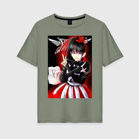 Женская футболка хлопок Oversize с принтом Babymetal anime в Тюмени, 100% хлопок | свободный крой, круглый ворот, спущенный рукав, длина до линии бедер
 | anime | heavy | japan | kawaii | metal | music | rock | аниме | кавай | метал | музыка | рок | хэви | япония