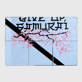 Магнитный плакат 3Х2 с принтом Never give up, samurai в Тюмени, Полимерный материал с магнитным слоем | 6 деталей размером 9*9 см | несдавайся | сакура | самурай