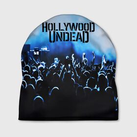 Шапка 3D с принтом HOLLYWOOD UNDEAD в Тюмени, 100% полиэстер | универсальный размер, печать по всей поверхности изделия | charlie scene | danny | funny man | hollywood undead | j dog | johnny 3 tears | logo | music | rock | альтернатива | металл | музыка | музыкальный | рок