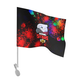 Флаг для автомобиля с принтом BRAWL STARS CROW в Тюмени, 100% полиэстер | Размер: 30*21 см | android | brawl stars | crow | games | leon | mobile game | stars | ворон | игры | леон | мобильные игры