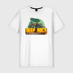 Мужская футболка премиум с принтом Deep Rock Galactic в Тюмени, 92% хлопок, 8% лайкра | приталенный силуэт, круглый вырез ворота, длина до линии бедра, короткий рукав | deep rock galactic dwarf гном